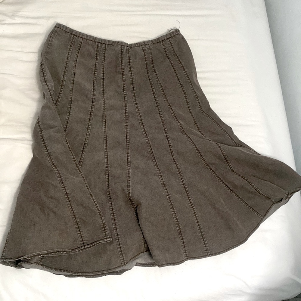 Denim Pleated Skirt